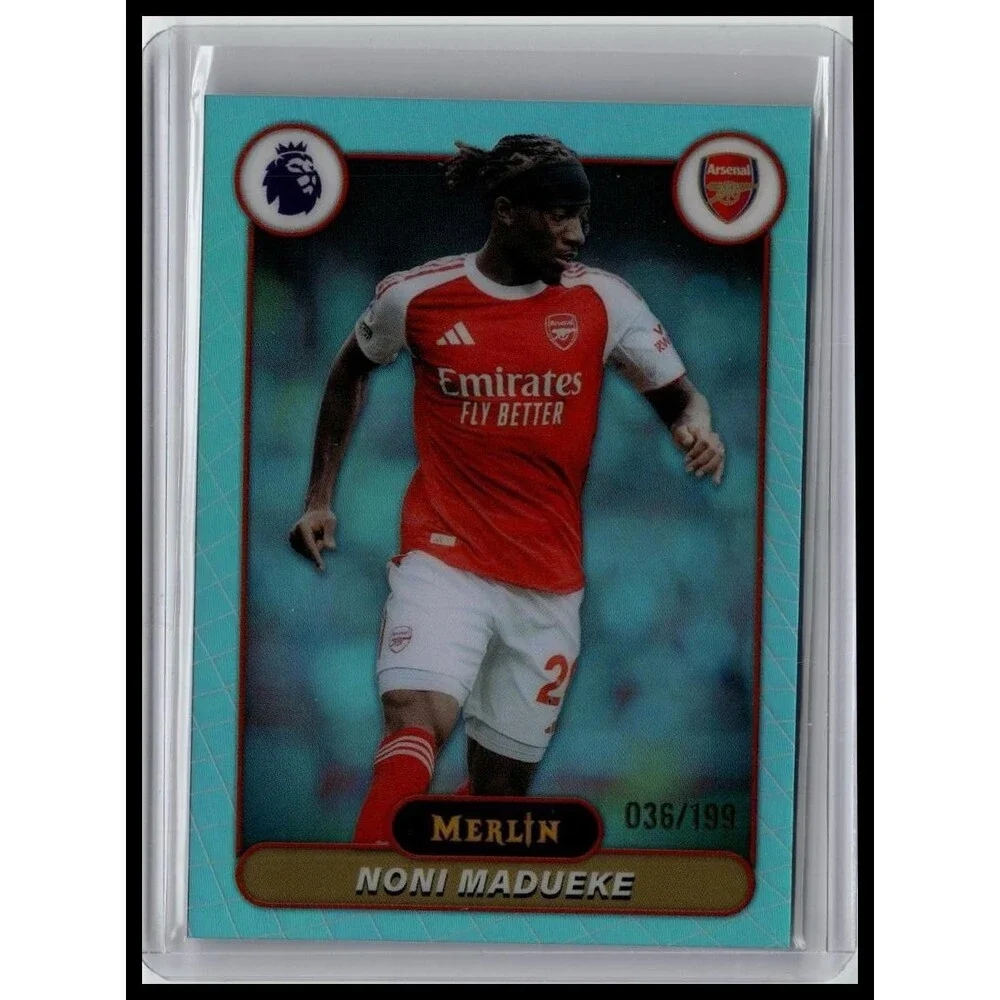 2026 Merlin Premier League Noni Madueke #15 Arsenal FC Aqua Refractor #/199
